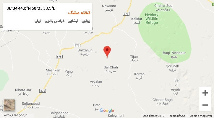 روستای تخته مشک بر روی نقشه