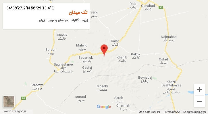 روستای تک میدان بر روی نقشه