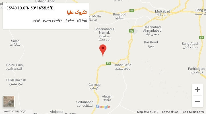 روستای تکروک علیا بر روی نقشه
