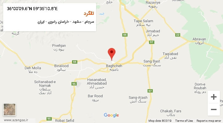 روستای تلگرد بر روی نقشه