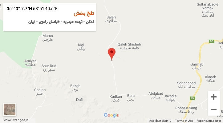 روستای تلخ بخش بر روی نقشه