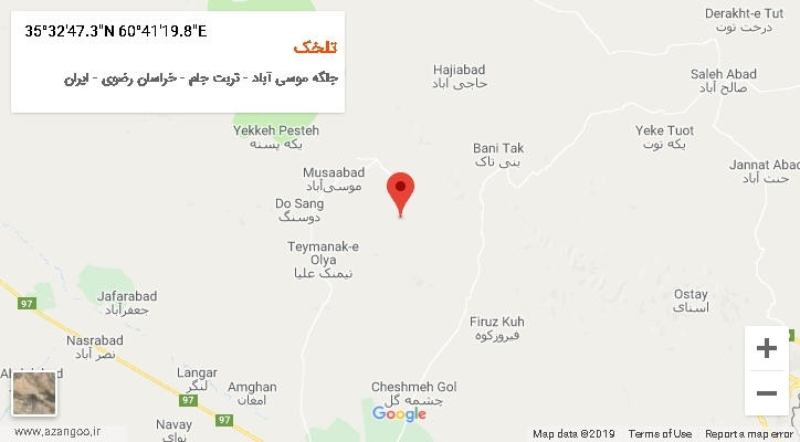 روستای تلخک بر روی نقشه