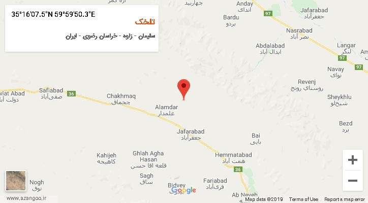 روستای تلخک بر روی نقشه