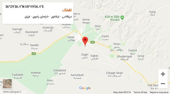 روستای تلخک بر روی نقشه