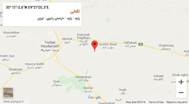 روستای تلخی بر روی نقشه