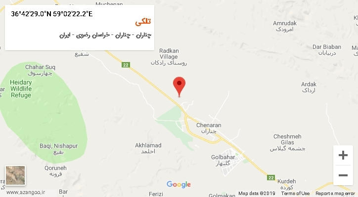 روستای تلکی بر روی نقشه