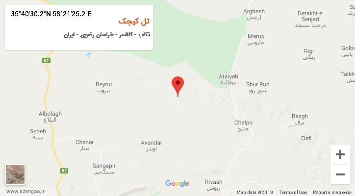 روستای تل کیجک بر روی نقشه