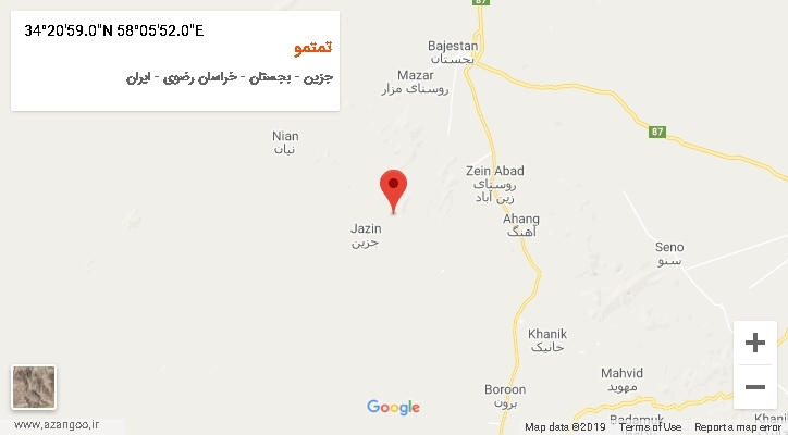 روستای تمتمو بر روی نقشه