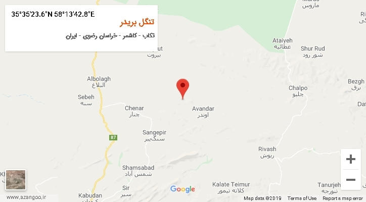 روستای تنگل بریدر بر روی نقشه
