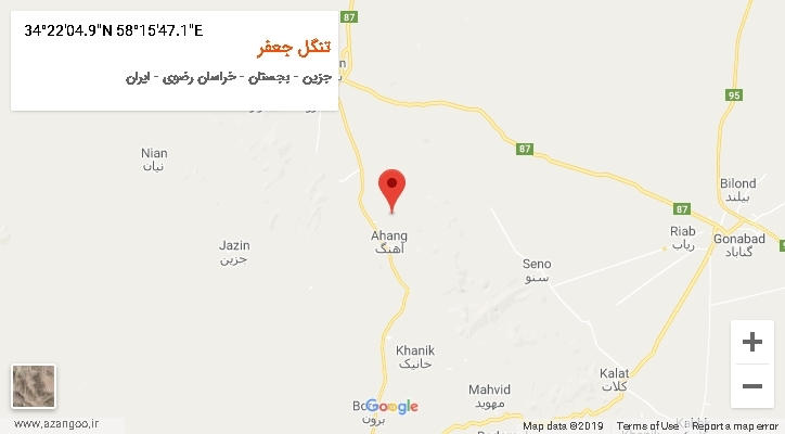 روستای تنگل جعفر بر روی نقشه