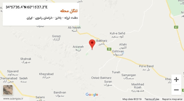 روستای تنگل محله بر روی نقشه