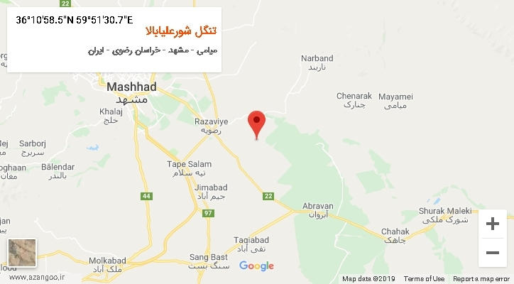 روستای تنگل شورعلیابالا بر روی نقشه