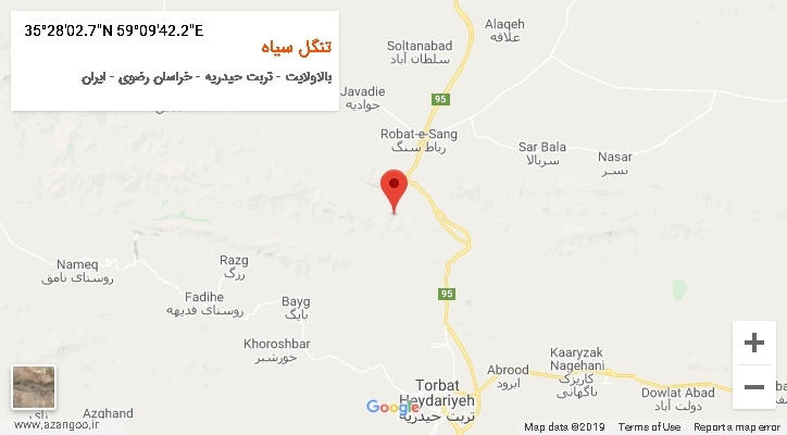 روستای تنگل سیاه بر روی نقشه