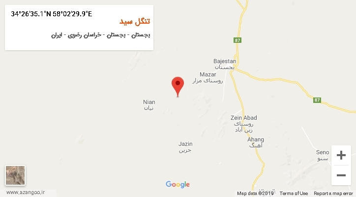 روستای تنگل سید بر روی نقشه
