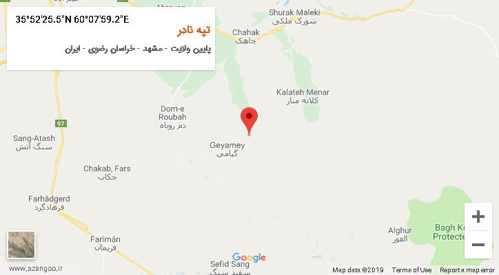 روستای تپه نادر بر روی نقشه