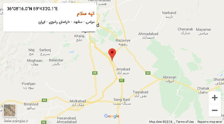 روستای تپه سلام بر روی نقشه