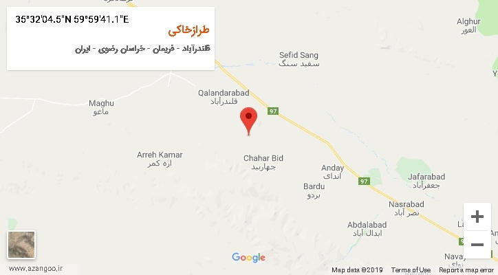 روستای طرازخاکی بر روی نقشه