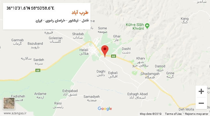 روستای طرب آباد بر روی نقشه