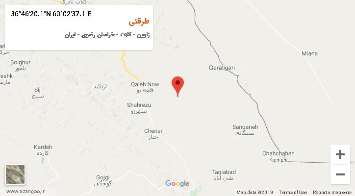 روستای طرقتی بر روی نقشه