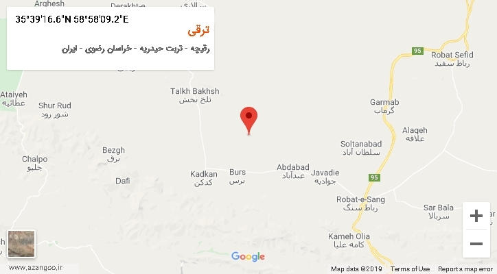 روستای ترقی بر روی نقشه