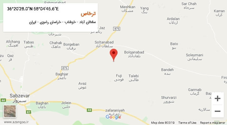 روستای ترخاص بر روی نقشه