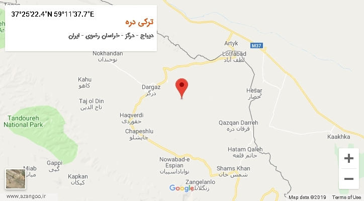 روستای ترکی دره بر روی نقشه