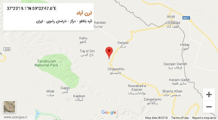 روستای ترن آباد بر روی نقشه