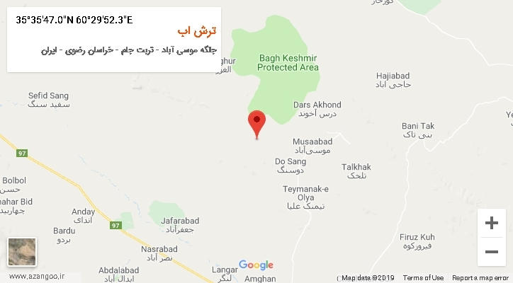 روستای ترش اب بر روی نقشه
