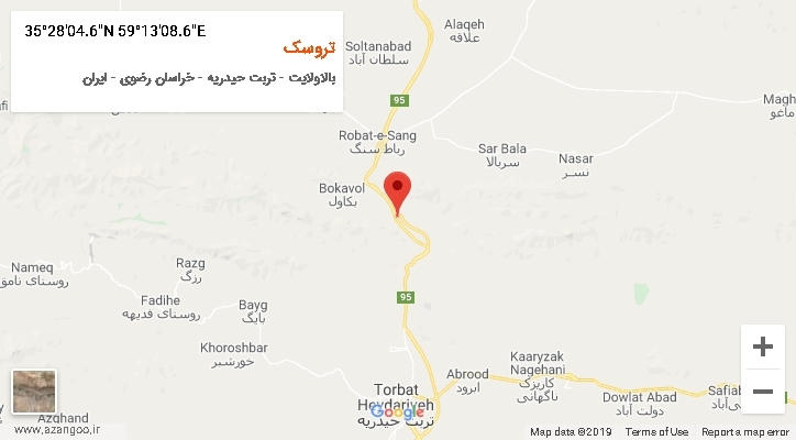 روستای تروسک بر روی نقشه