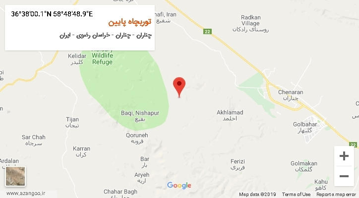 روستای توربچاه پایین بر روی نقشه