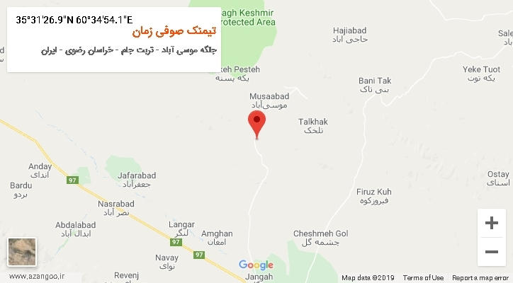 روستای تیمنک صوفی زمان بر روی نقشه