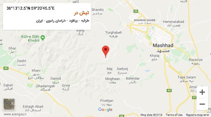 روستای تیش در بر روی نقشه