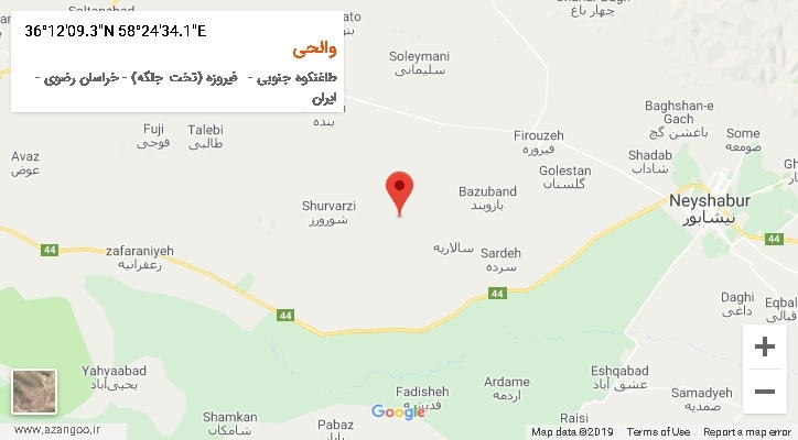 روستای والحی بر روی نقشه