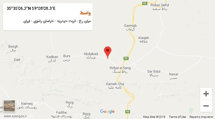 روستای واسط بر روی نقشه