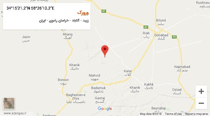 روستای ورورک بر روی نقشه