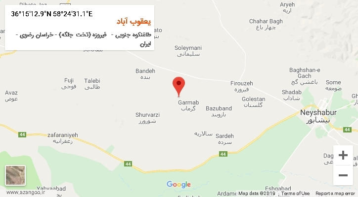 روستای یعقوب آباد بر روی نقشه