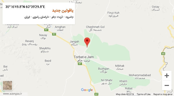 روستای یاقوتین جدید بر روی نقشه