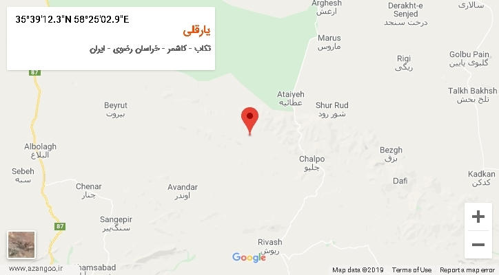 روستای یارقلی بر روی نقشه