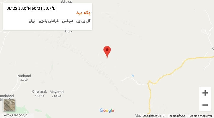 روستای یکه بید بر روی نقشه
