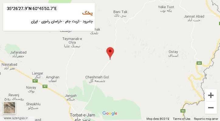 روستای یخک بر روی نقشه