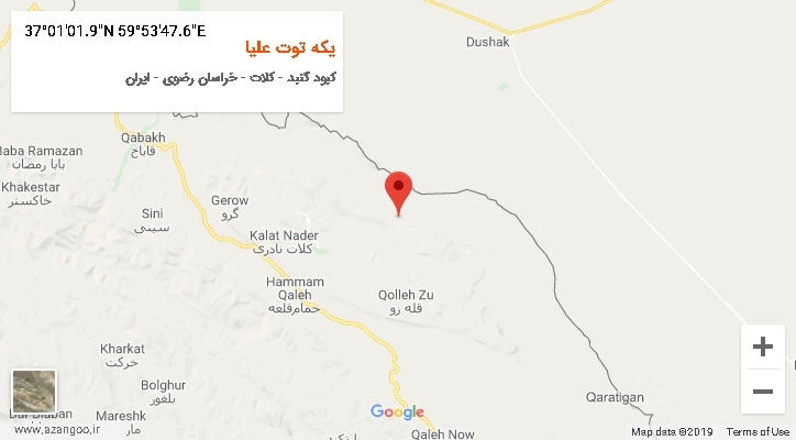 روستای یکه توت علیا بر روی نقشه