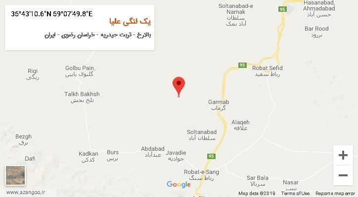روستای یک لنگی علیا بر روی نقشه
