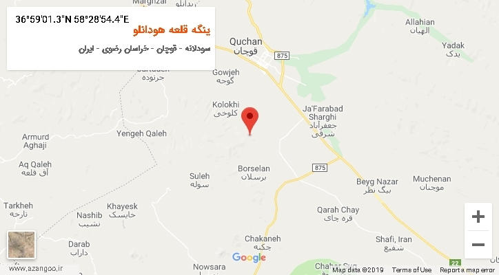 روستای ینگه قلعه هودانلو بر روی نقشه