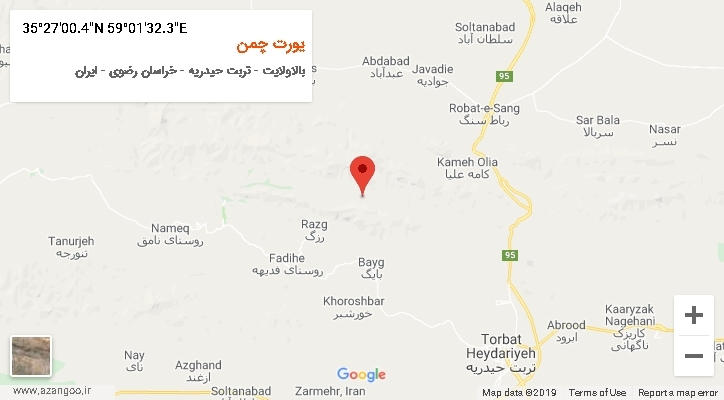 روستای یورت چمن بر روی نقشه