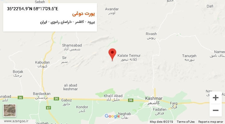 روستای یورت دوغی بر روی نقشه