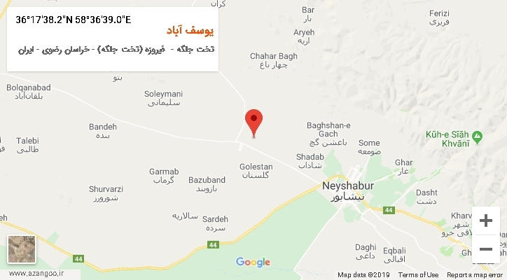 روستای یوسف آباد بر روی نقشه