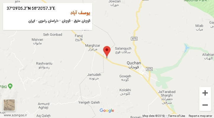 روستای یوسف آباد بر روی نقشه