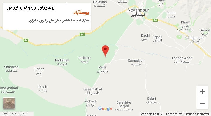 روستای یوسفآباد بر روی نقشه