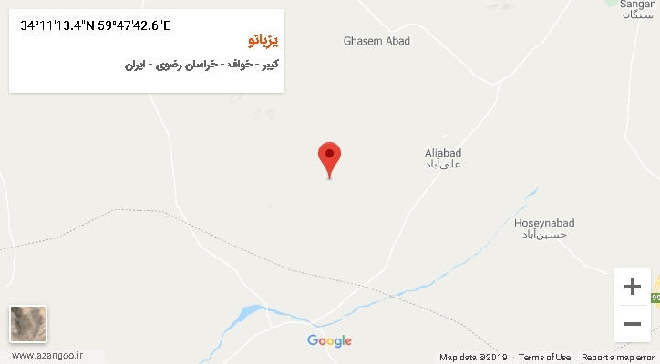 روستای یزبانو بر روی نقشه
