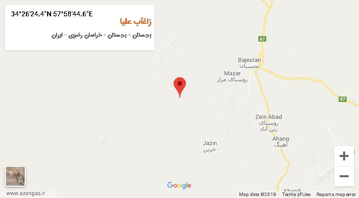 روستای زاغآب علیا بر روی نقشه